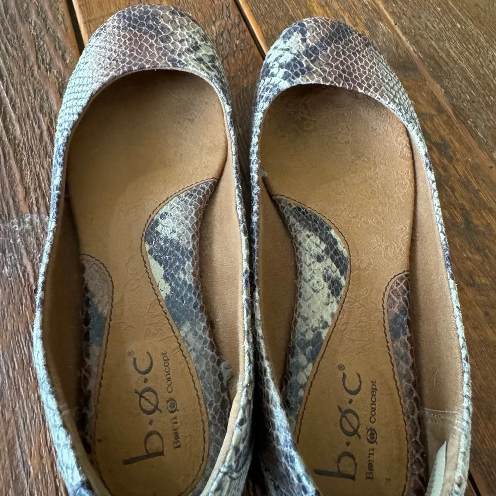 BOC Born Concept‎ Snakeskin Print Ballet Flats Slip On Shoes Ladies 7